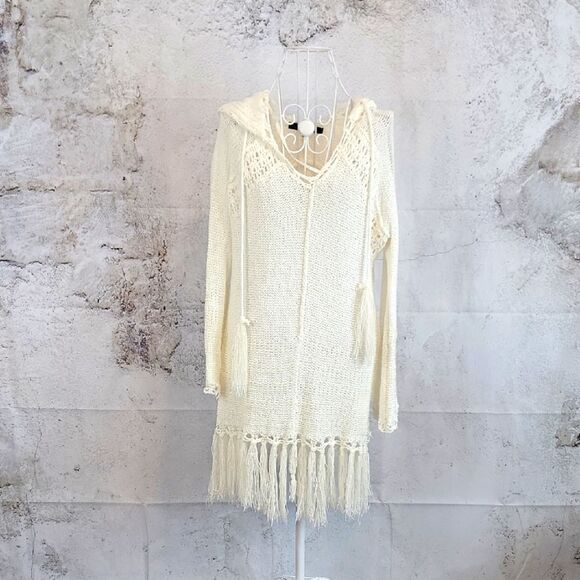 Lovestitch hooded pullover sweater - ivory Women's Size S - Picture 1 of 12